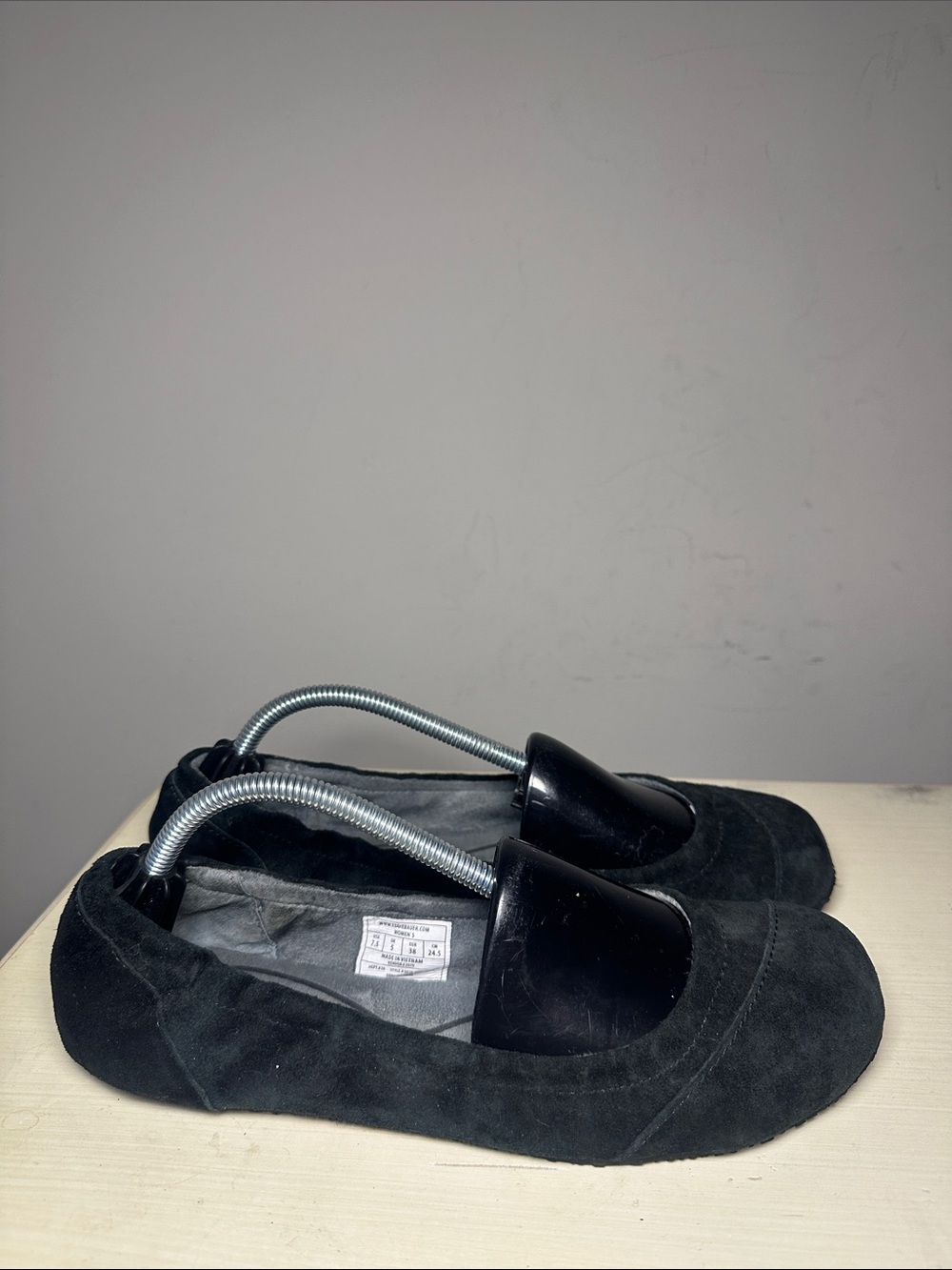 Eddie Bauer Black Suede leather Slip-On Flats